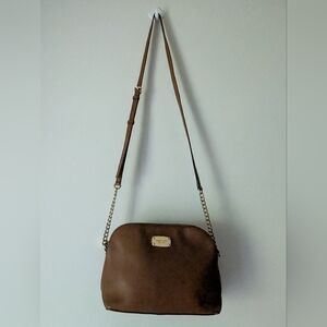 Michael Kors Brown Saffiano Leather Crossbody Bag